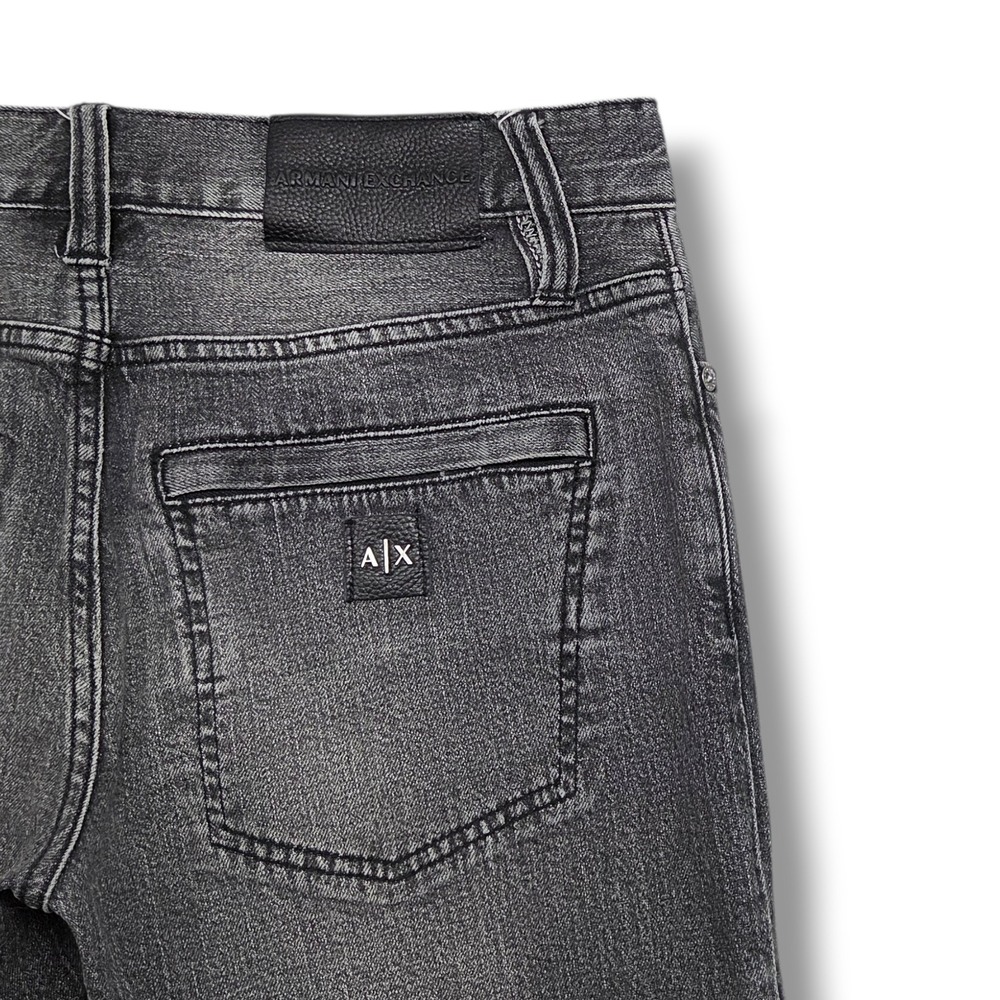 Armani Exchange Skinny Biker Jeans Mens 30 x 32 Black Moto Denim - Picture 6 of 10
